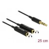 Delock 65356 Redukcia 3.5 Jack-2 x 3.5 Jack 25 cm čierny