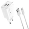 Sturdo 2X USB-A 2,1A biela + kabel Lightning Nabíjačka USB do siete