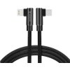 Swissten USB-C Lightning 1.2m 3A 90 stupnov textilný čierny Kabel