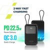 Canyon OnPower 101, Powerbank, 10.000 mAh, dig. disp., in: USB-C, out: USB-A, QC 3.0/USB-C, PD 22,5W, integ. káb..