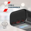 Canyon OnPower 130, Powerbank, 10.000 mAh, displej, in: USB-C, out: 2x USB-C PD 30W / USB-A, hodiny/budík/počasie