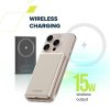 Canyon OnPower 505, Powerbank, 5.000 mAh, in: USB-C, out: USB-C PD 20W + Wireless Magnet 15W, ultratenká, béžová