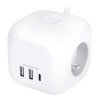 Solight kocka 2m 4z USB A+C 3.4A vypínač Predlžovačka 1