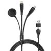 Connect IT Wirez 6in1 1x USB C,1x Lightning,1x Watch charger 1.25m čierny Kabel 1