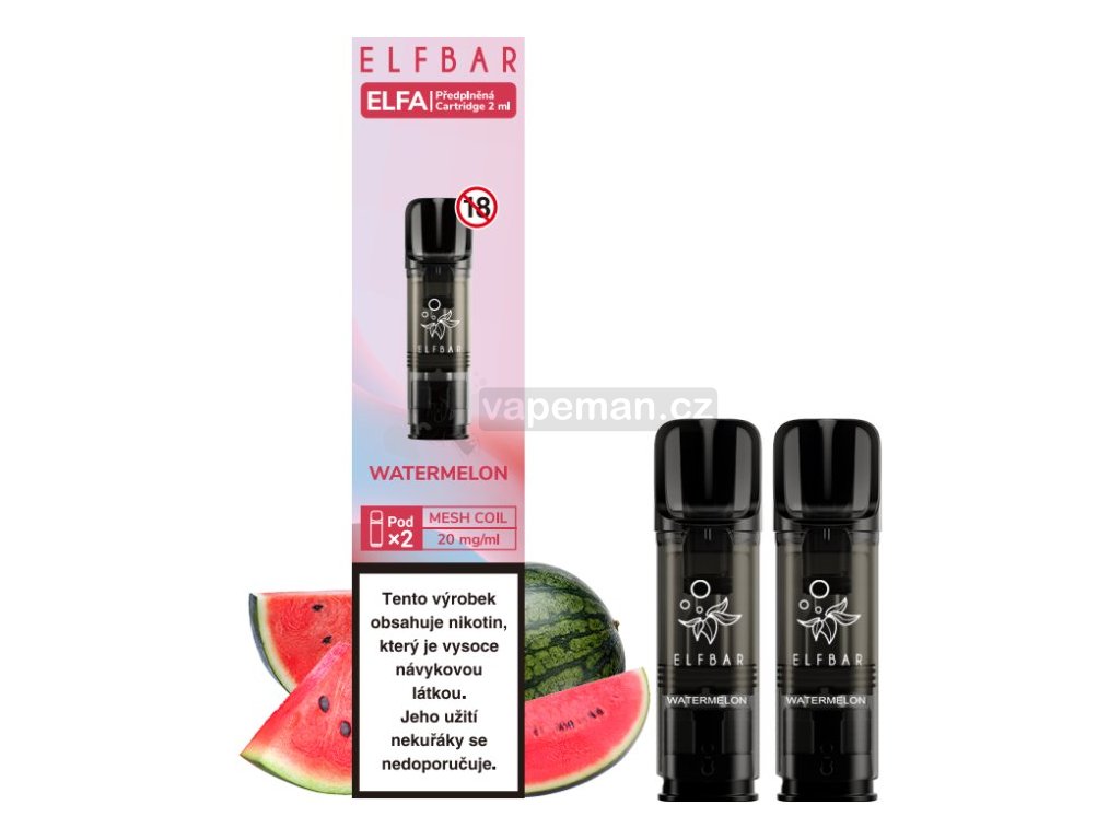 Elf Bar ELFA Watermelon Pods cartridge 2Pack Watermelon 20mg