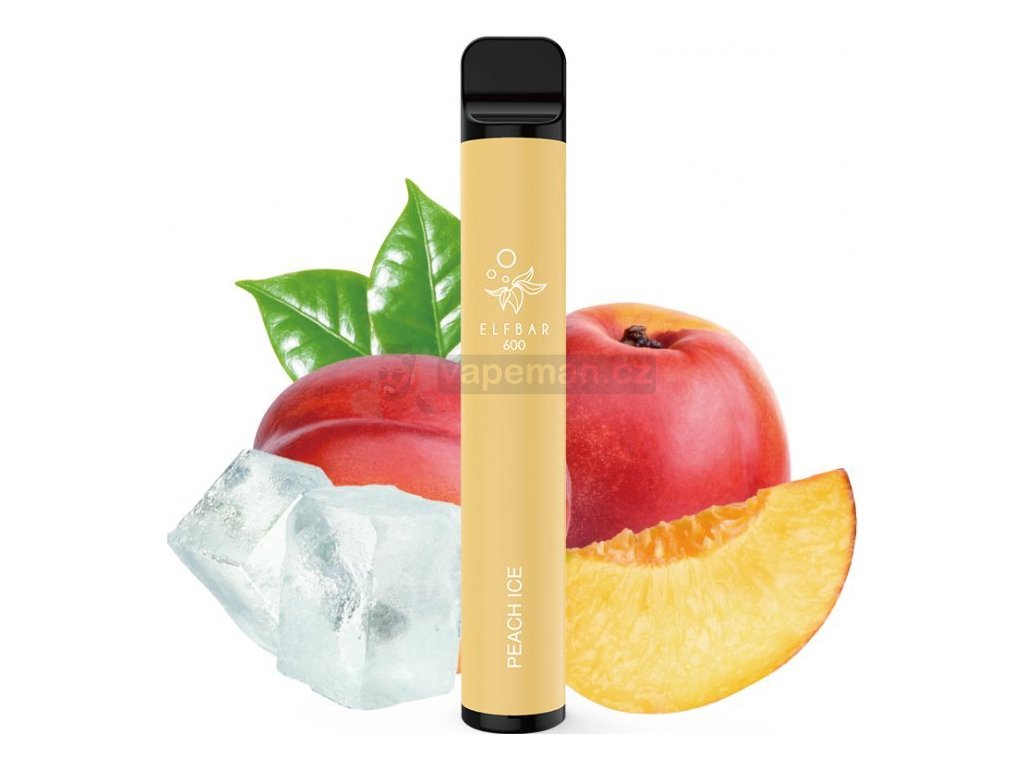 Elf Bar 600 elektronická cigareta 20mg Peach Ice