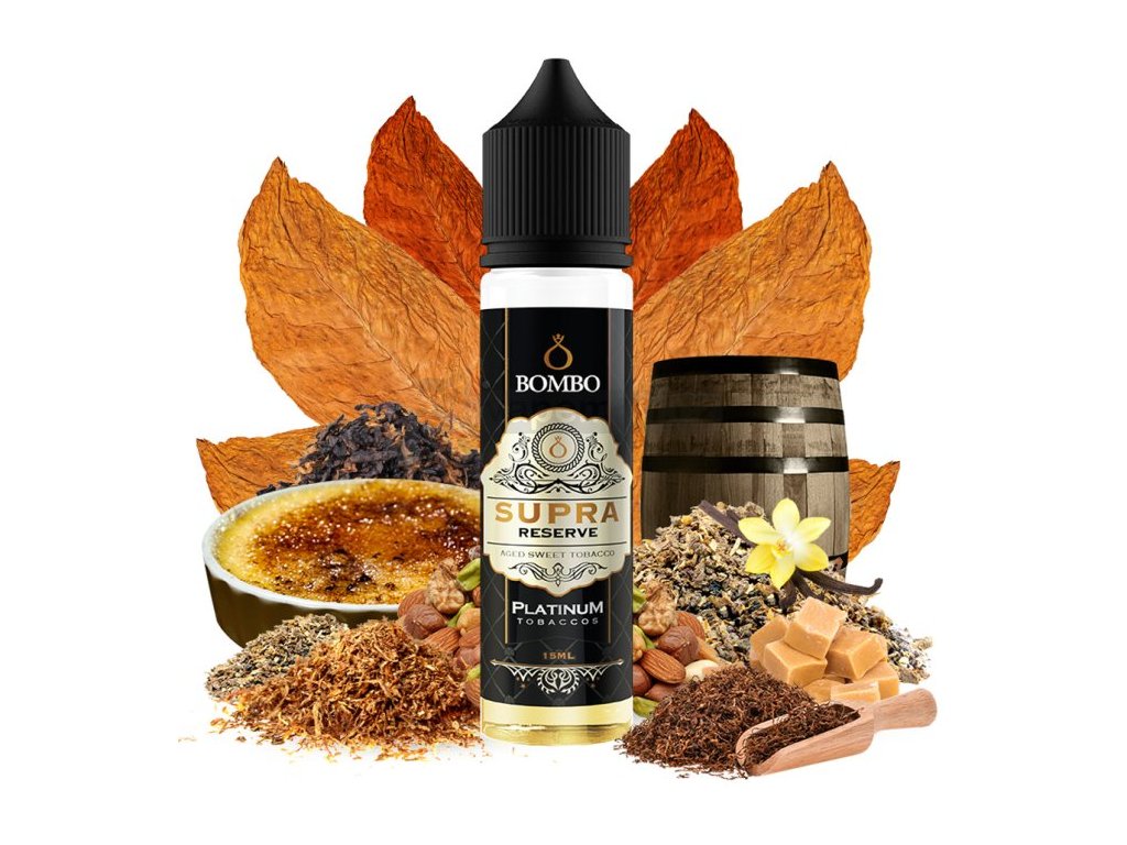 Příchuť Bombo Platinum Tobaccos S&V 15ml Supra Reserve (Sladký tabák s karamelem)
