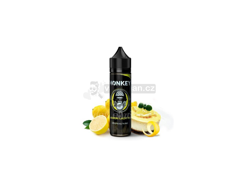 Příchuť Monkey S&V: Lemon Lady V2 (Citronový koláč) objem 10ml tabáková nálepka Kolek Q