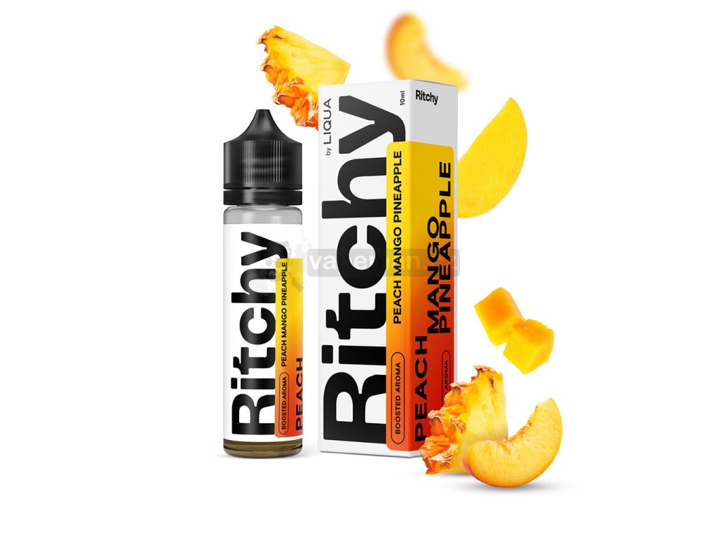 Příchuť Ritchy S&V: Peach Mango Pineapple (Broskev, mango a ananas) objem 10ml kolek R