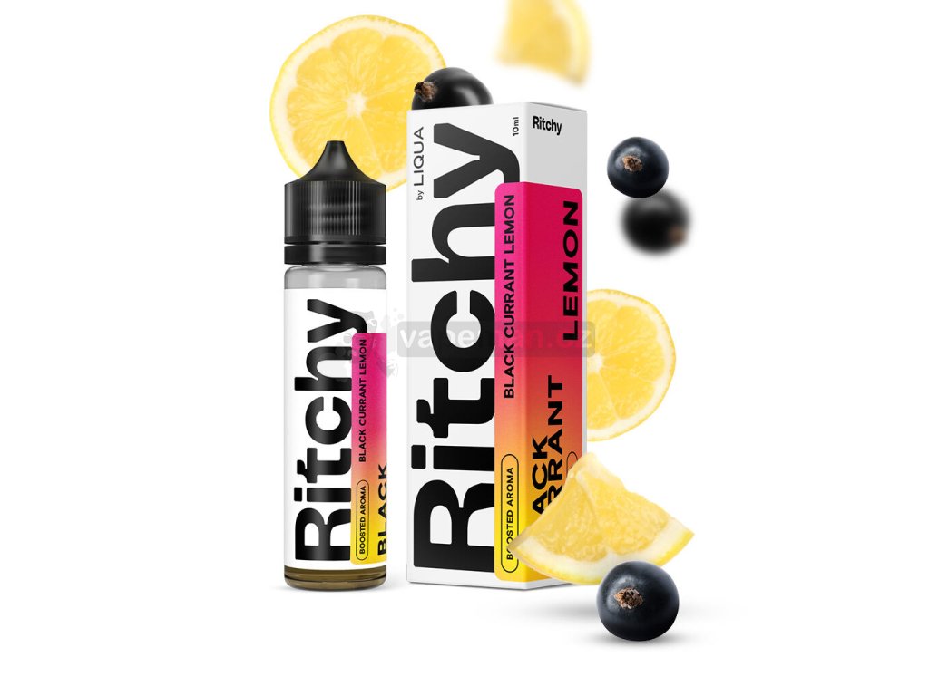 Příchuť Ritchy S&V: Black Currant Lemon (Černý rybíz a citron) objem 10ml kolek R