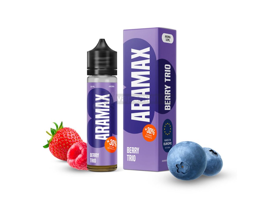 Příchuť Aramax S&V: Berry Trio (Borůvka, jahoda, malina) objem 10ml kolek R