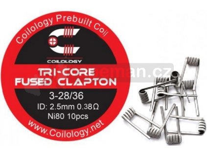 Coilology Tri-Core Fused Clapton předmotané spirálky Ni80 0,38ohm