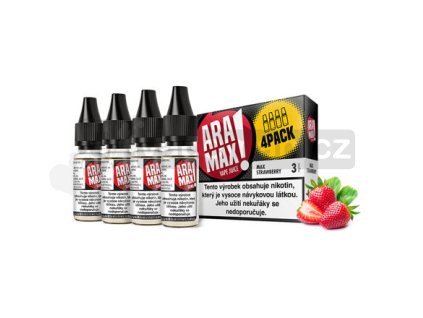 E-liquid Aramax 4x10ml / 3mg: Jahoda (Max Strawberry)