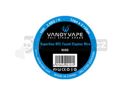 Ni80 Superfine MTL Fused Clapton - odporový drát 32GA*2 + 38GA - Vandy Vape (3m)