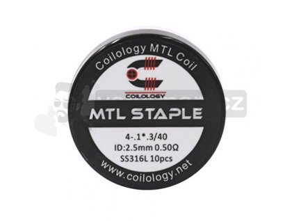 Předmotané spirálky Coilology MTL Series - MTL Staple SS316L (0,5ohm) (10ks)