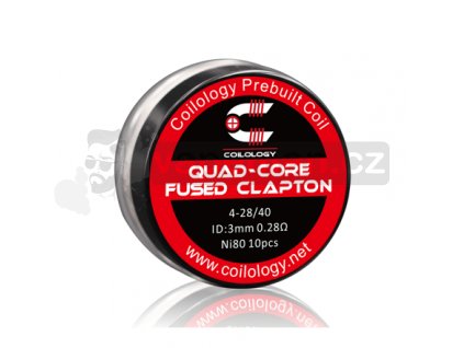 Předmotané spirálky Coilology Quad-Core Fused Clapton Ni80 (0,28ohm) (10ks)