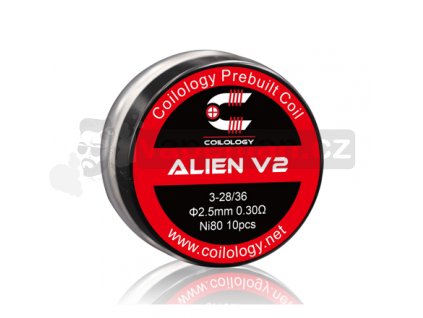 Předmotané spirálky Coilology Alien V2 Ni80 (0,3ohm) (10ks)
