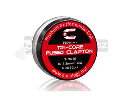 Předmotané spirálky Coilology Tri-Core Fused Clapton Ni80 (0,32ohm) (10ks)