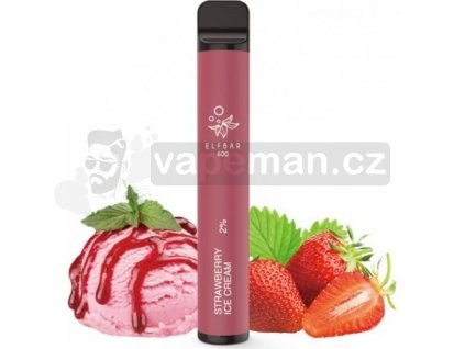Elf Bar 600 elektronická cigareta Strawberry Ice Cream 20mg