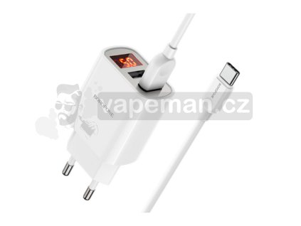 Nabíječka Borofone BA58A USB-C (5V / 2,4A) (Bílá)