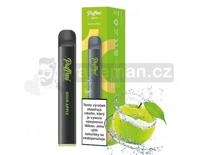 Puffmi TX600 Pro (kyselé jablko) jednorázová e-cigareta  20mg
