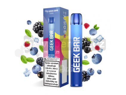 GEEK BAR E600 Mixed Berries Ice jednorázová e-cigareta  20mg