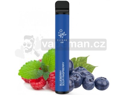 Elf Bar 600 elektronická cigareta 20mg Blueberry Sour Raspberry