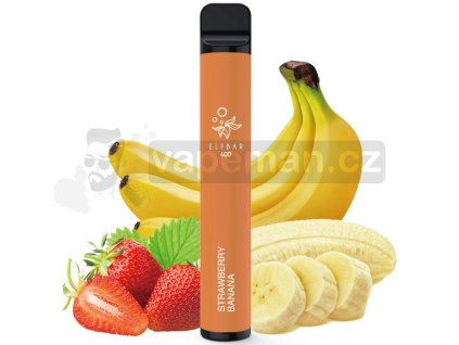 Elf Bar 600 elektronická cigareta 20mg Strawberry Banana