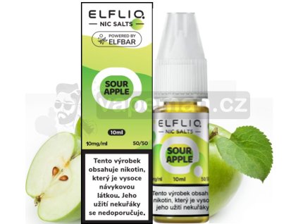 Liquid ELFLIQ Nic SALT Sour Apple 10ml - 10mg