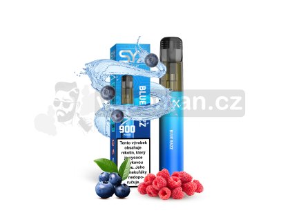 SYX BAR Blue Razz 1pack+tube mockup+shadow