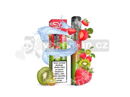 SYX BAR Strawberry Kiwi 1pack+tube mockup+shadow