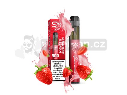 SYX BAR Strawberry Ice Cream 1pack+tube mockup+shadow