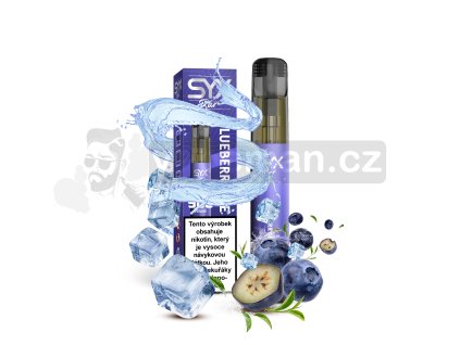 SYX BAR Blueberry Ice 1pack+tube mockup+shadow