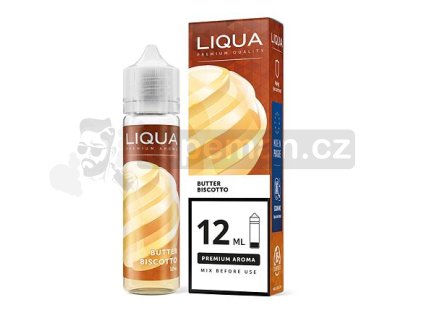 Příchuť LIQUA Mix&Go: Butter Biscotto (Máslová sušenka) objem 12ml tabáková nálepka Kolek Q