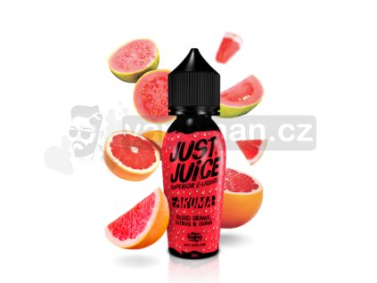 Příchuť Just Juice S&V: Blood Orange, Citrus & Guava (Červený pomeranč, citron a guava) objem 10ml tabáková nálepka Kolek Q