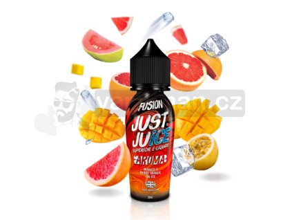 Příchuť Just Juice S&V: Fusion Mango & Blood Orange On Ice (Ledové mango & červený pomeranč) objem 10ml tabáková nálepka Kolek Q
