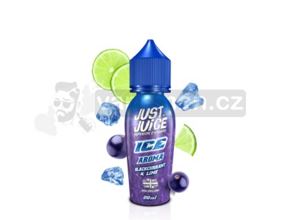 Příchuť Just Juice S&V: ICE Blackcurrant & Lime (Ledový černý rybíz & limetka) objem 10ml tabáková nálepka Kolek Q