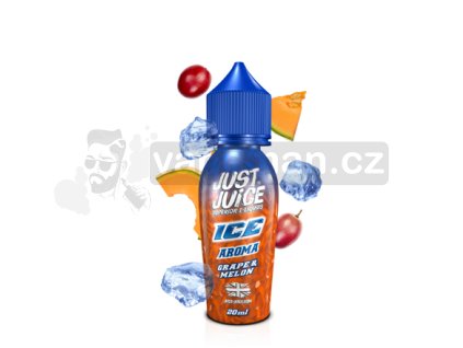 Příchuť Just Juice S&V: ICE Grape & Melon (Ledové hroznové víno & cukrový meloun) objem 10ml tabáková nálepka Kolek Q