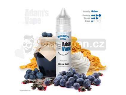 Příchuť Adams vape S&V: Blueberry Serious (Borůvkové cereálie s krémem) objem 10ml tabáková nálepka Kolek Q