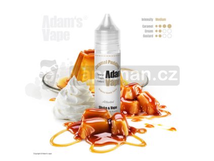 Příchuť Adams vape S&V: Caramel Pudding (Smetanová chuť karamelového zákusku) objem 10ml tabáková nálepka Kolek Q