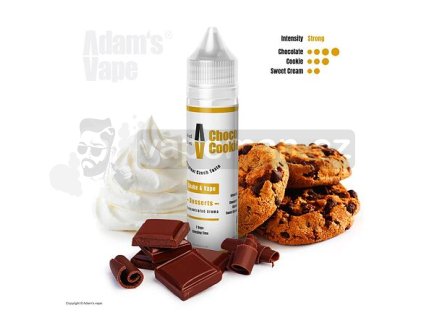 Příchuť Adams vape S&V: Choco Cookie (Čerstvé čokoládové cookies) objem 10ml tabáková nálepka Kolek Q