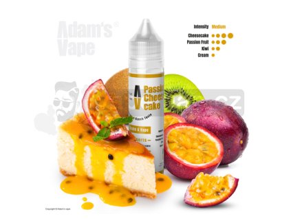 Příchuť Adams vape S&V: Passion Cheesecake (Cheesecake s marakujou a kiwi) objem 10ml tabáková nálepka Kolek Q