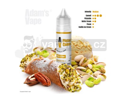 Příchuť Adams vape S&V: Pistachio Cannoli (Trubička cannoli s pistácií) objem 10ml tabáková nálepka Kolek Q