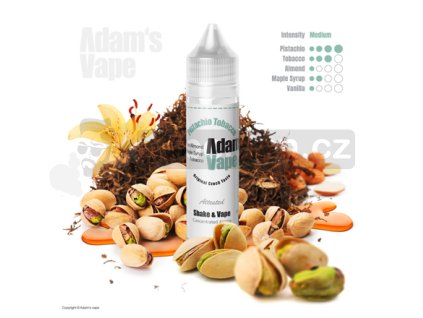 Příchuť Adams vape S&V: Pistachio Tobacco (Pistáciový tabák s mandlemi a sirupem) objem 10ml tabáková nálepka Kolek Q