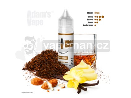 Příchuť Adams vape S&V: Whisky Reserve (Tabák s whisky a mandlemi) objem 10ml tabáková nálepka Kolek Q