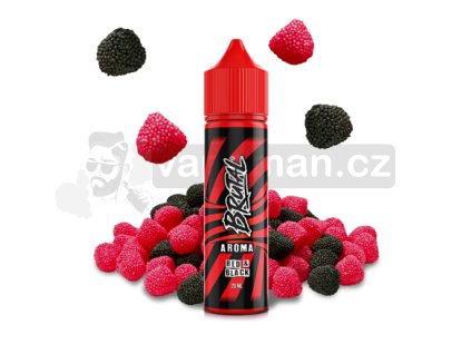 Příchuť Brutal S&V: Red & Black (Malinové želé bonbony s černým rybízem) objem 10ml tabáková nálepka Kolek Q