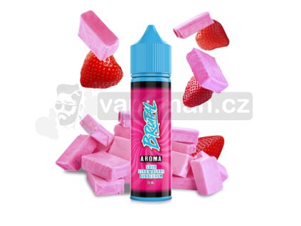 Příchuť Brutal S&V: Strawberry Sour Bubblegum (Sladká jahodová žvýkačka) objem 10ml tabáková nálepka Kolek Q