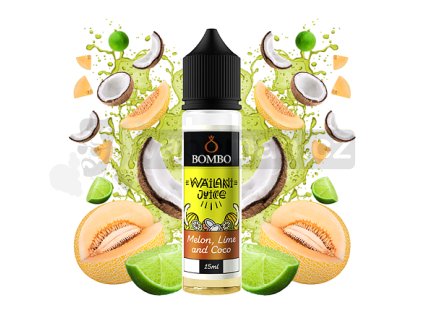 Příchuť Bombo Wailani Juice S&V: Melon, Lime and Coco (Cukrový meloun, limetka a kokos) objem 15ml tabáková nálepka Kolek Q