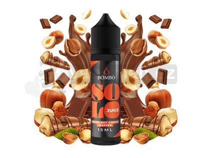 Příchuť Bombo Solo Juice S&V: Hazelnut Choco Waffer (Tyčinka s lískooříškovým krémem) objem 15ml tabáková nálepka Kolek Q