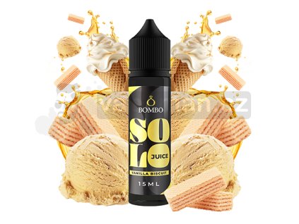 Příchuť Bombo Solo Juice S&V: Vanilla Biscuit (Vanilková sušenka) objem 15ml tabáková nálepka Kolek Q